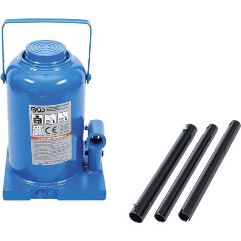 Cric à Vérin Hydraulique 32 t - 195 x 280 x 209 mm - Capacité 32 t, Robuste et Fiable, Acier, Pro - D-Work