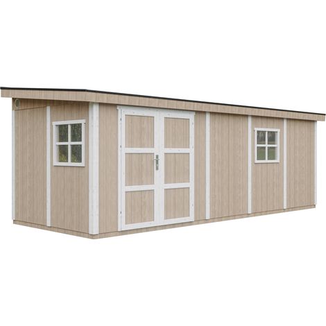 Abri de Jardin Qualité Premium 14,30 m² - H231x248x648 cm - Timbela M941-TERRA BROWN (1/5)
