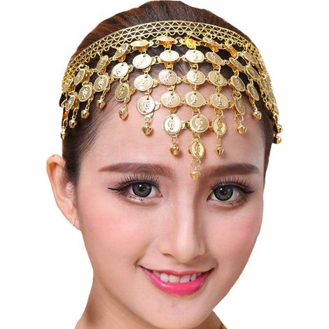 Headband Danse Du Ventre - Avec Pièces Métalliques - Pour Costume Tribal Ou Gypsy - Accessoire De Fête Et Cosplay - 1 Pièce (1/5)