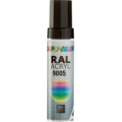 Stylo de retouche peinture acrylique - Noir - RAL 9005 - Mat - Tous supports - Duplicolor (1/3)