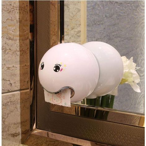 1 Porte-rouleau papier toilette, design boule, matériau durable, vis incluses, pour salle de bain (1/4)