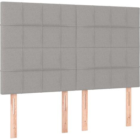 Maison Exclusive - Testiera Grigio Chiaro 144x5x118/128 cm Tessuto