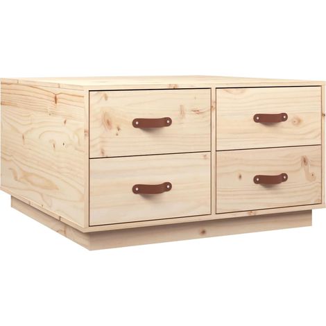 Table basse de salon, Table Café, 80x80x45 cm Bois massif de pin OIB6730E (1/5)