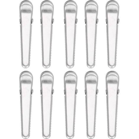 10 pinces de scellage en acier inoxydable 8 cm pour sachets de café et aliments, outil de cuisine multifonction (1/5)