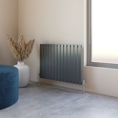 Acezanble 600x884mm Single Anthracite Horizontal Flat Panel Central Heating Designer Radiator