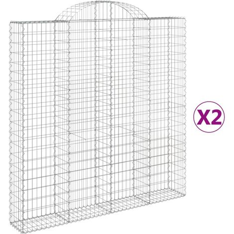 Maison Exclusive - Gabionen mit Hochbogen 2 Stk. 200x30x200/220cm