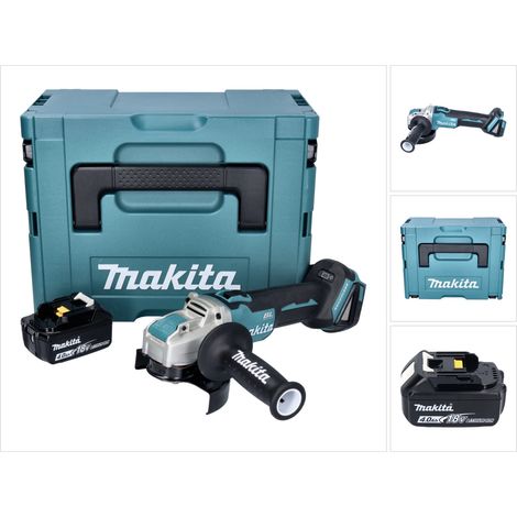 Makita DGA 521 M1X1J Amoladora angular sin cable 18 V 125 mm X-LOCK Brushless + 1x batería recargable 4,0 Ah + Makpac - sin cargador (1/5)