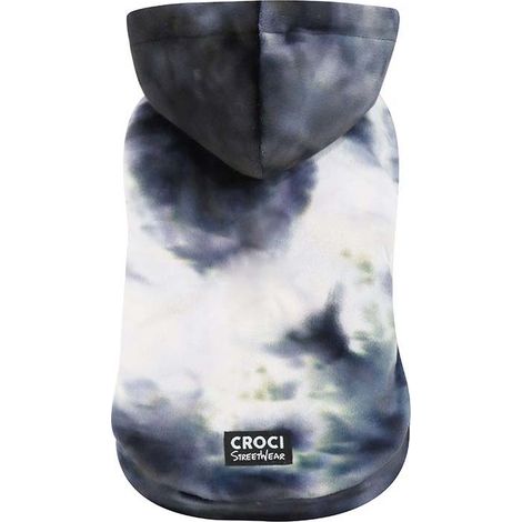 Felpa regolabile con colorazione sfumata modello Kaleido con cappuccio per cani: 50 cm