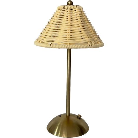 Generic Lampe de Table LED, Chevet Sans Fil, En Rotin Tressé (1/5)