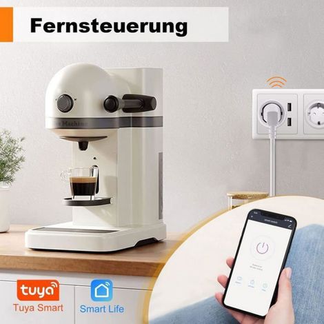 Prise Connectée - WiFi 2.4 GHz - Compatible Alexa Google Assistant - Minuterie Programmable - Moniteur Énergie - 16 A - 2 Pièces (1/5)