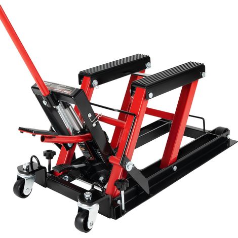 Table de levage de moto, capacité de 680 kg, goupilles de sécurité, Rouge (1/2)