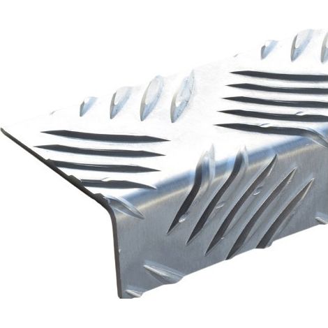 Mottez – Lot de 5 nez de marche d'escalier antidérapant 1m en aluminium – Découplable – Largeur 5cm – Épaisseur 2/3,5mm