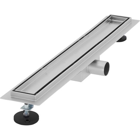 LuxeBath Canal de Ducha Desagüe 60cm 2en1 Extraplano Acero Inóxidable Fijación al Suelo Sumidero Sifón Doble Cara Autolimpiante con Tope para Olores y Colador de Pelo Alcantarillado para Baño