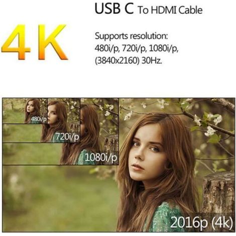 Câble HDMI vers TV USB Type C vers Hdmi Câble vidéo 1080P HD Câble 4k USB HD Line pour Téléphone Tablette vers TV Rouge (1/4)