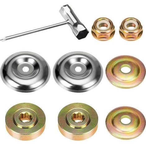 Kit Ecrou Tête de Débroussailleuse 9 Pièces Universelle Débroussailleuse En Métal Accessoires Adaptateur de Lame de Tondeuse à Gazon pour Jardin Tondeuse à Gazon (1/5)
