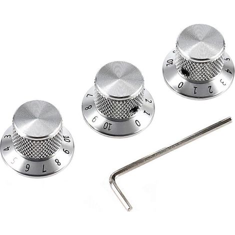 Lot de 3 boutons de guitare avec potentiomètre à indicateur de volume et de tonalitéboutons universels de type « top hat » pour guitare électrique (1/5)