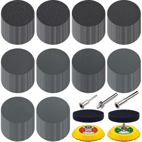 200 Pièces Disques de Ponçage 75mm Disques Abrasifs Ronds Grain 180-5000 Papier de Verre Sec à l'eau Feuilles Abrasives pour Métal Ponceuse Polissage Auto (1/5)