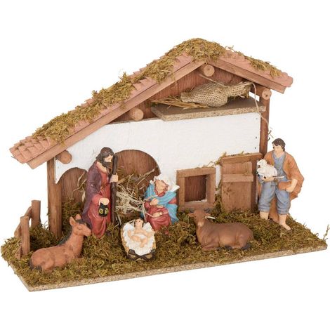 Belén de Navidad Novea con 6 figuras, 40 x 26,5 cm - Atmosphera créateur d'intérieur (1/2)