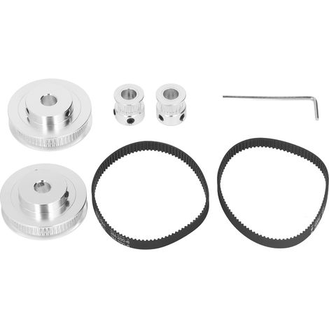 2 poulies de distribution synchrones GT2 en alliage d'aluminium, longueur 200 mm, largeur 6 mm, alésage intérieur 8 mm (1/5)