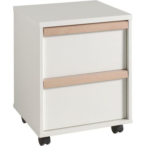 Caisson de Bureau 2 Tiroirs "London" 60cm Blanc (1/3)