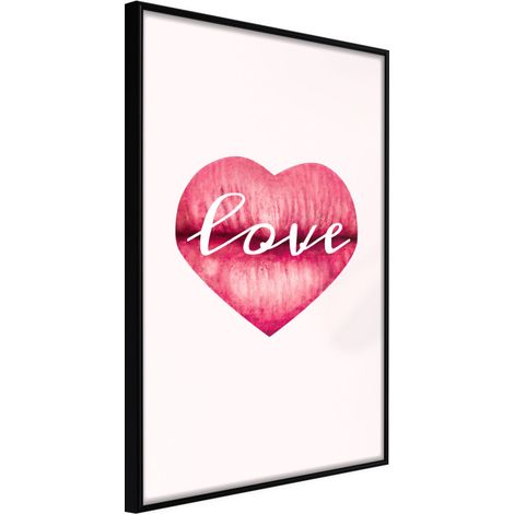 Affiche Murale Encadrée "Kiss of Love" 21 x 30 cm Noir