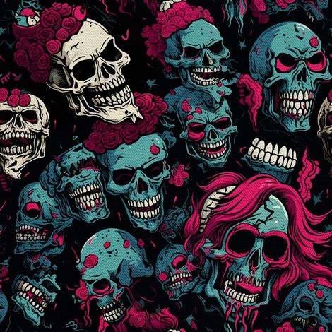 Tela decorativa para exteriores Oxford - Motivo de calavera I DX4363 (1/5)