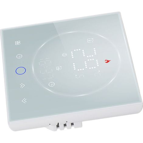 Jeffergarden Thermostat intelligent LED programmable sur 7 jours, panneau de contrle de thermostat domestique sans fil pour chauffage électrique AC95-240 V blanc-DOU