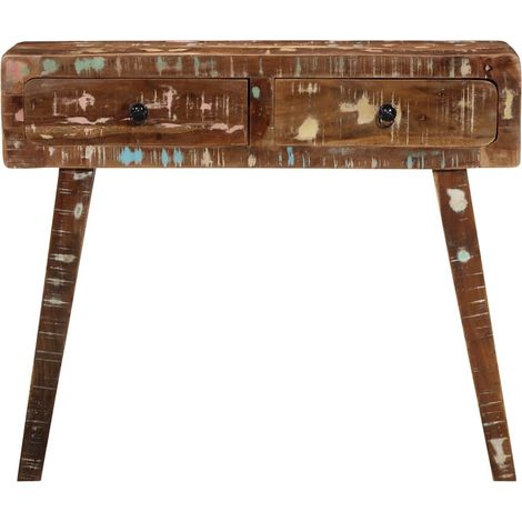 Table console，Table d'appoint，Bout de canapé，Meuble d'entrée 90x32x75 cm bois massif de récupération