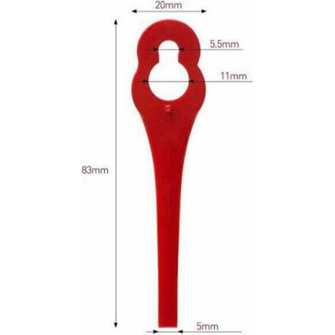 Lot de 100 lames de rechange en plastique pour coupe-bordures Florabest LIDL FRTA 20 A1, FAT 18B3, FRT18A