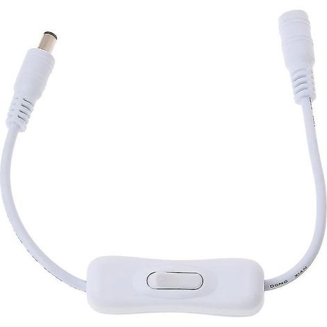 Câble d'alimentation marche/arrêt 5,5 x 2,1 mm pour bande LED CCTV (fiche femelle/mâle) L
