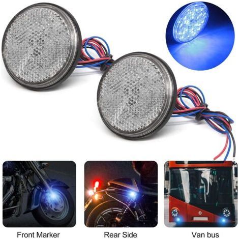 catarifrangenti a LED per moto, luci universali a LED da 12 V per rimorchio, luce posteriore per rimorchio, luce di posizione a LED impermeabile per moto, luce freno (blu) (1/5)