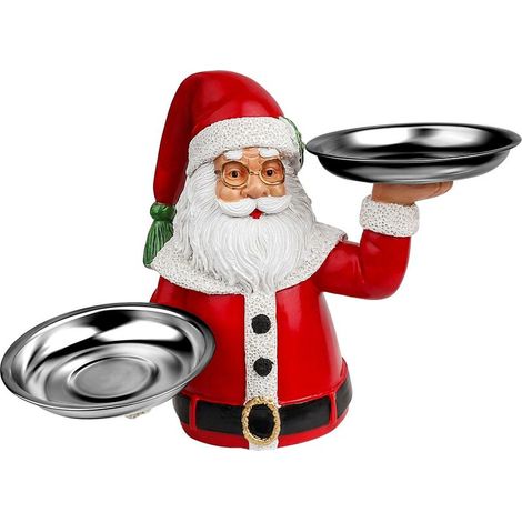 Jeffergarden Support de friandises bonhomme de neige de nol, plateau de maintien du père nol, support de bols de fruits en résine, support de stockage de collations alimentaires pour fête à domicile-D