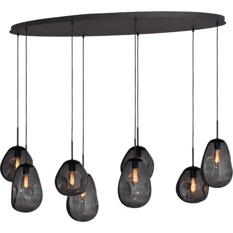 Lampe suspendue Lava Oval 8x verre à fumée - 2764-05-160-60-80522
