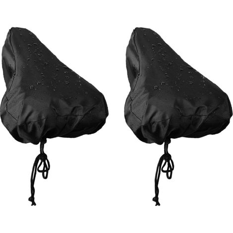 Lot de 2 Housse de Selle de Vélo Imperméable Taille L Protection Pluie Poussière Soleil Couvre Selle Universel avec Cordon de Serrage pour VTT Vélo de Ville et Route Accessoires Cyclisme Noir (1/5)