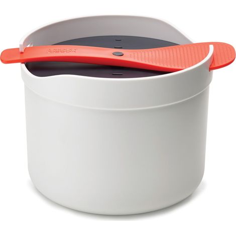 Joseph Joseph M-Cuisine Pentola a vapore per riso e cereali, lavabile in lavastoviglie, pietra/arancio, 2 litri (1/4)