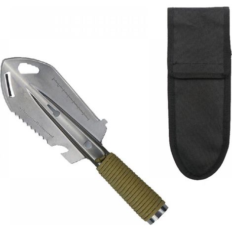 Pelle De Camping - Pelle Multifonctionnelle 7 En 1 En Acier Spécial - Pour Randonnée Survie Jardinage - 26,3 X 7,2 Cm - 1 Pièce (1/5)