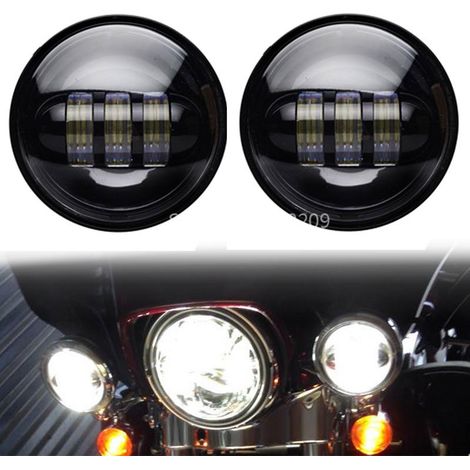 Phare antibrouillard universel de 4,5 pouces, phare antibrouillard modifié Harley-Davidson, feu de position latéral auxiliaire à LED pour moto, feu de position, phare de 7 pouces (1/5)