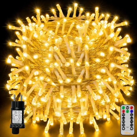 Catena luminosa a LED da 40 m con 400 LED, impermeabile IP44, con telecomando e timer, 8 modalità, ideale per decorazioni natalizie, compleanni, matrimoni e soggiorni, luce bianca calda - RWGuir (1/5)