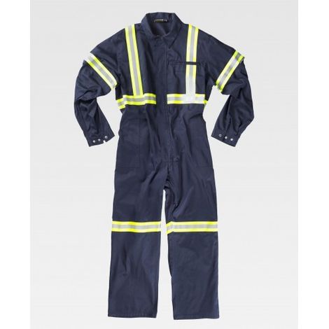 Buzo con cintas reflectante - fluorescentes WORKTEAM Combi B5236 58 Marino+Amarillo A.V.
