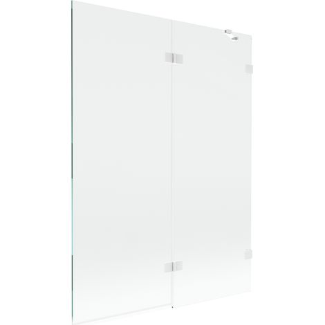 Paroi de baignoire 2 volets Mexen Lunar droite 130 x 150 cm, transparent, blanc - 897-130-100-20-00-P (1/5)