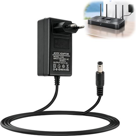 12V 3A Adaptateur Secteur, Universal Alimentation AC 100-240V zu DC 12V, 36W Netzteil avec DC 5,5mm2,5mm für LED Streifen, Router, Lautsprecher, TV Box, CCTV Kameras, Luftbefeuchter (1/5)