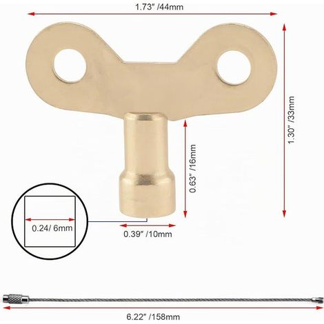 Faucet Key Faucet Key with Wire Key Fob, Water Tap Keys Radiator Keys Water Tap Keys