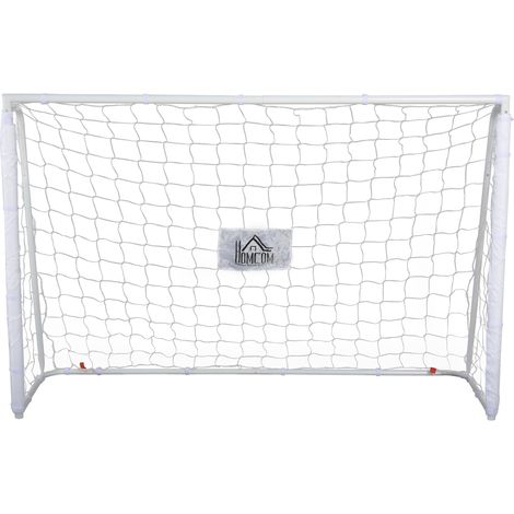Porta da Calcio per Adulti e Bambini Bersaglio e Pali Rivestiti in Tessuto 186x62x123 cm Bianco (1/5)