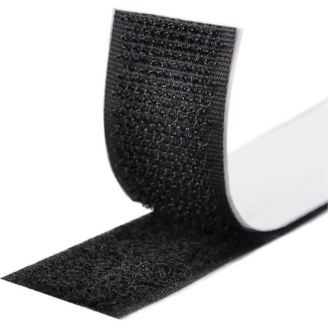 8 m Klebeband, Klettverschluss, selbstklebendes Klettband für alle Montagearten, 20 mm Bilderrahmen (Schwarz) (1/5)