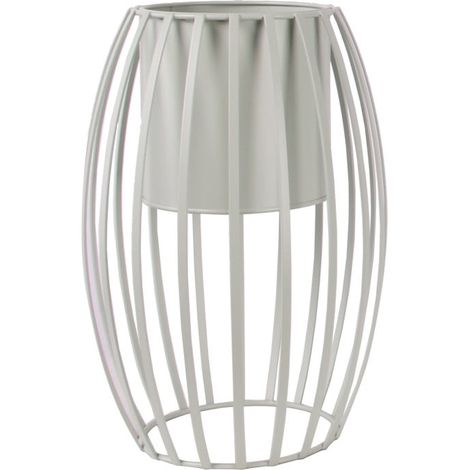 TrendLine Pflanztopf Metall Ø 20,5 x 30 cm weiß Übertopf