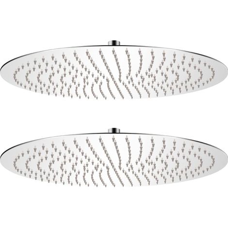 vidaXL Cabezal de ducha efecto lluvia 2 pzs acero inoxidable Ø 50 cm (1/5)