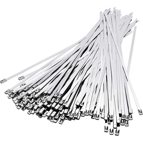 Collier de Serrage Inox 100 Pièces, 300mm×4,6mm Attache Câblées Acier Inoxydable, Collier de Serrage Inox Pour Enroulement D'échappement, Câbles Groupés, Entretenir les Clôtures et les Auvents (1/5)