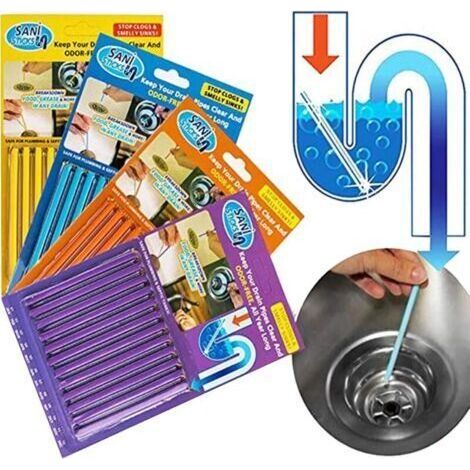 4 Pack (48 Pieces) Keep Drains and Pipes Clean, Deodorizing Cleaning Tools to Remove Stains, Helping Prevent Clogs From Forming (1/4)
