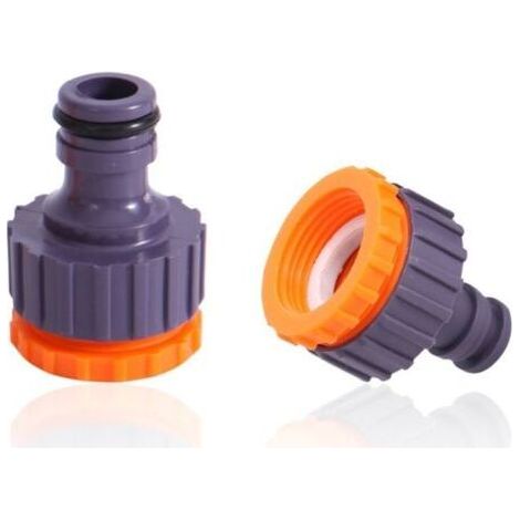 Plastique 3/4 '' and 1/2 '' BSP 2in1 Nez de Robinet d'arrosage à Visser débit Tap Connector Threaded Faucet Adapter 9 Pack (1/5)