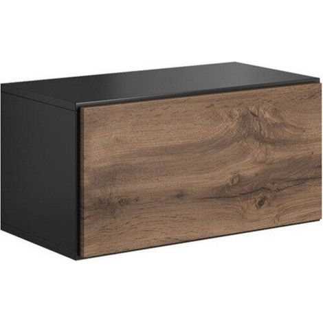 Mueble TV Corbele 102, Antracita + Roble wotan, Número de puertas: 1, Número de cajones: 0, 75x38x39cm